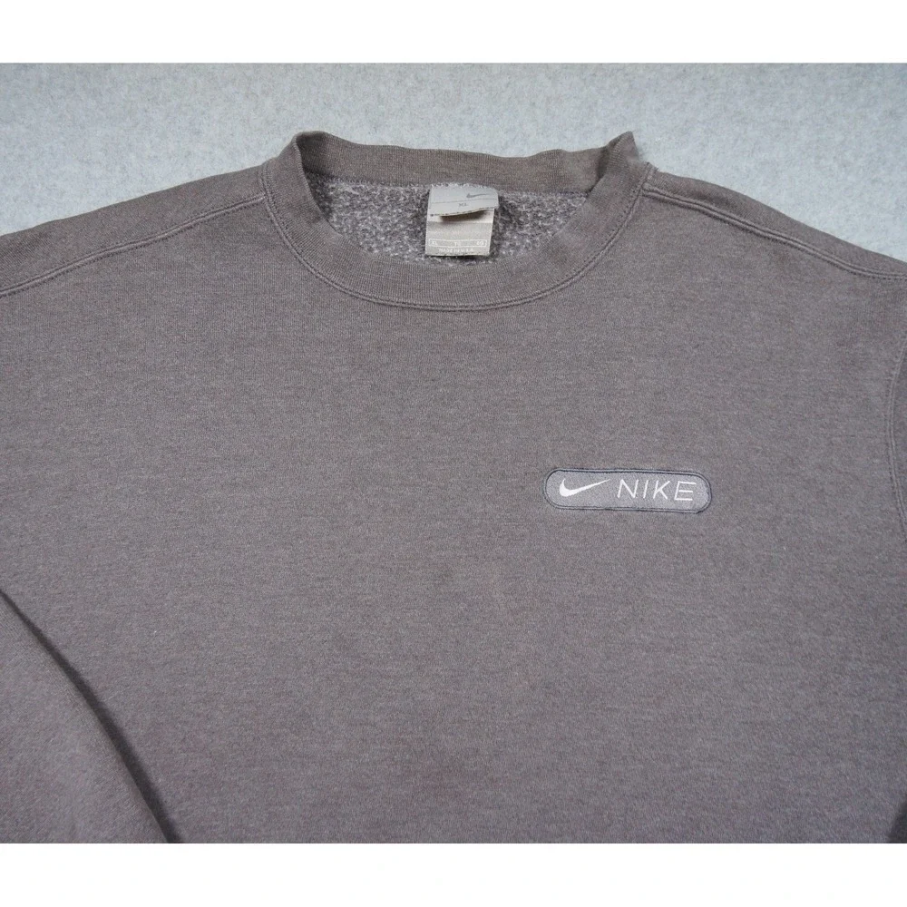 Vintage Nike Sweatshirt Mens XLarge Gray Crewneck Pullover 90s Y2K Swoosh VTG